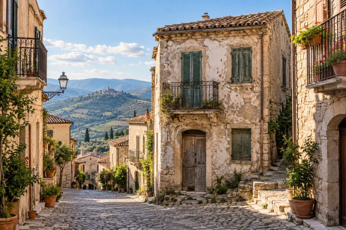 One euro home awaiting renovation in an Italian hill village