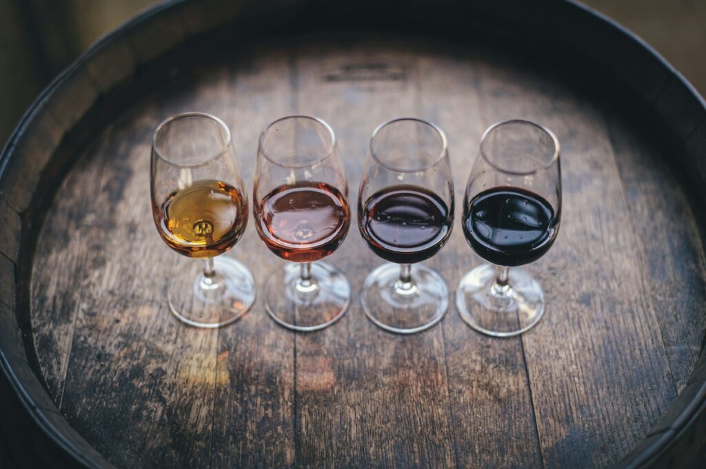 Wine glasses prepared for a tasting, illustrating the Merano Wine Festival 2026 guide