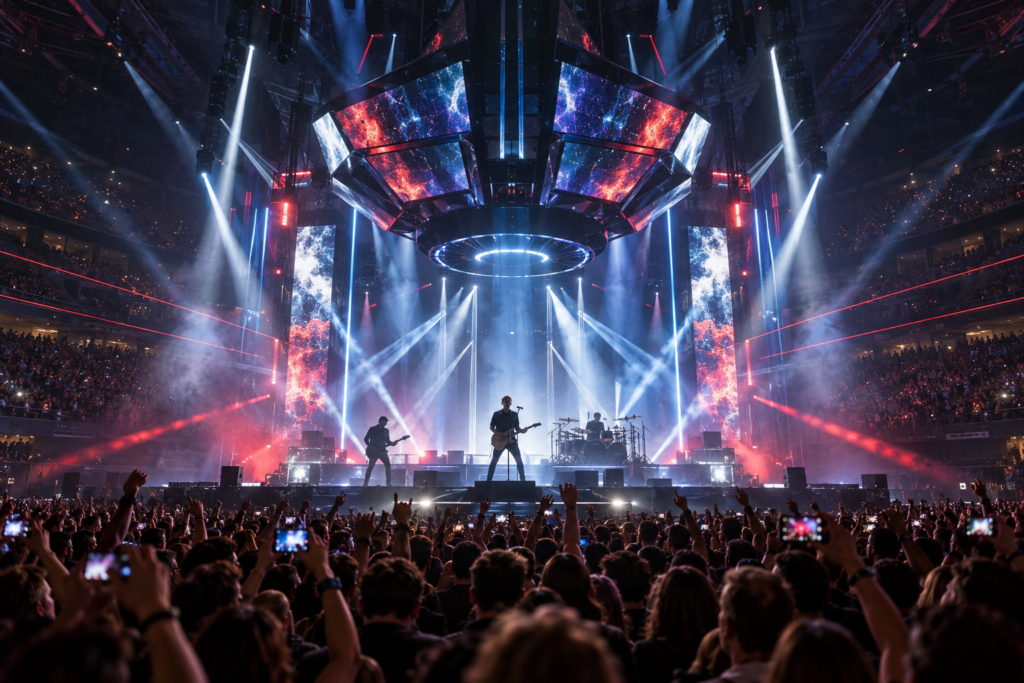 Arena rock concert for the Muse Milan 2026 tour