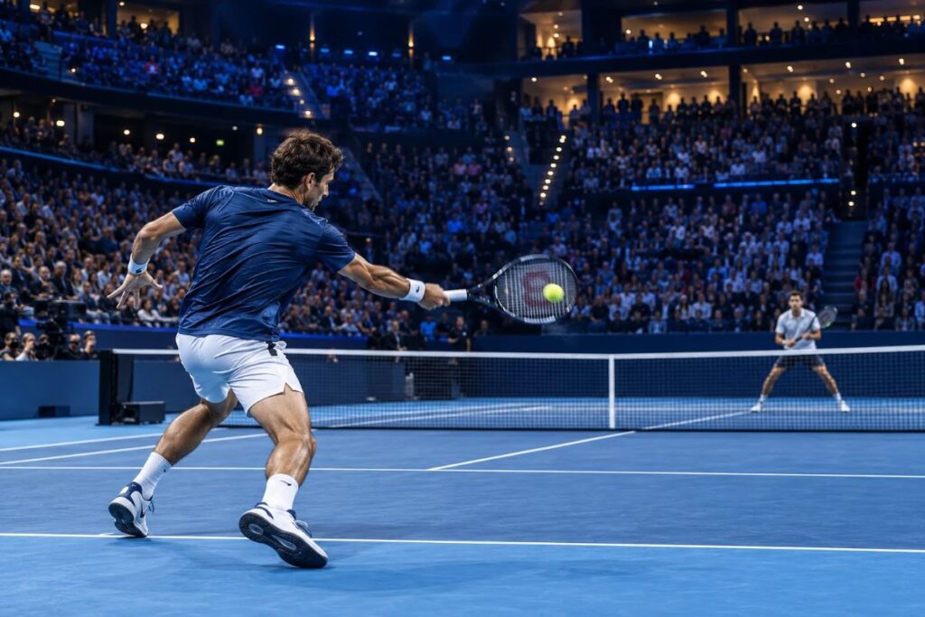 Nitto ATP Finals 2026 tennis match at Inalpi Arena in Turin