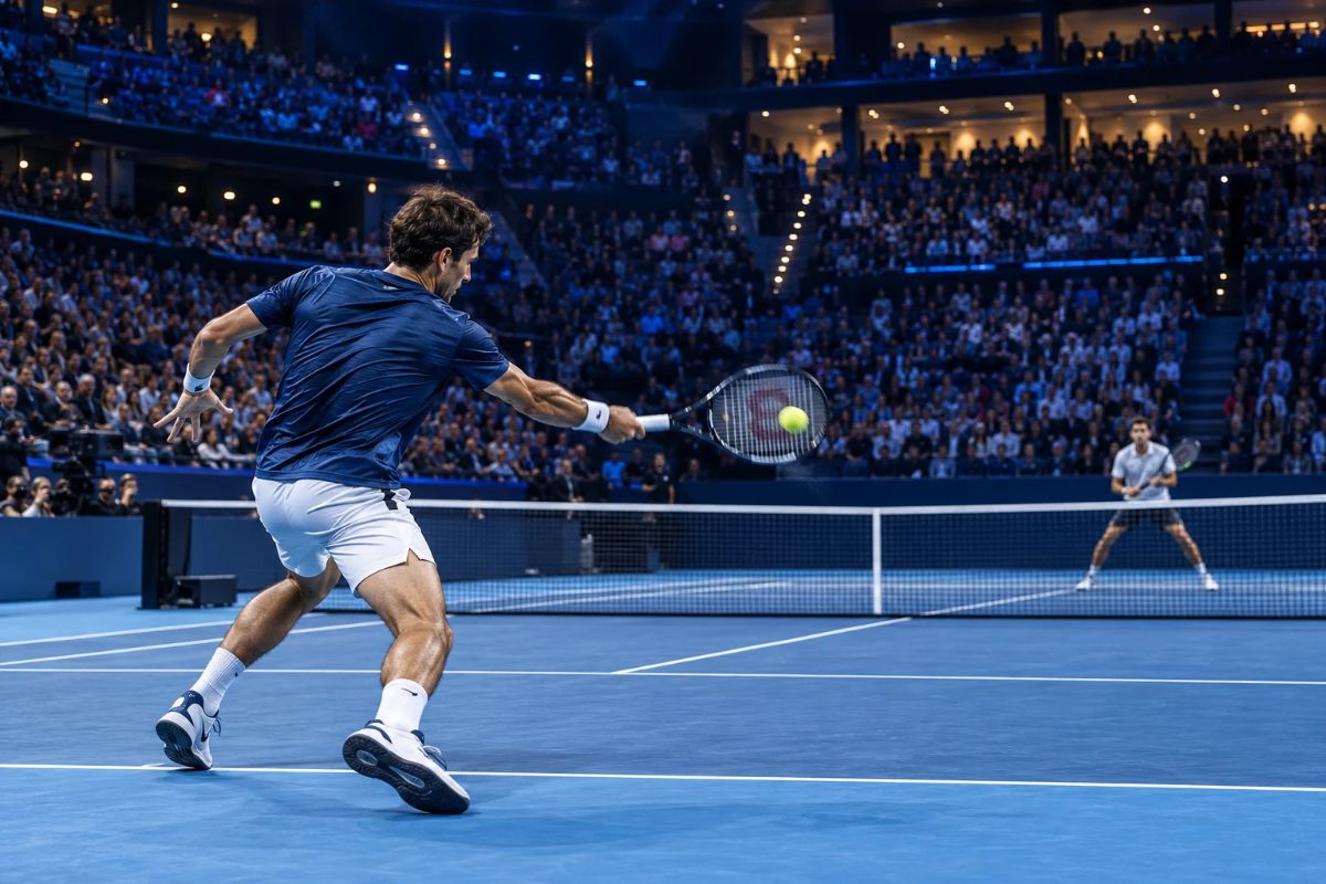 Nitto ATP Finals 2026 tennis match at Inalpi Arena in Turin