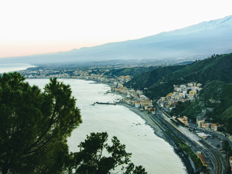 Taormina coastline in Sicily, the main setting for The White Lotus season two