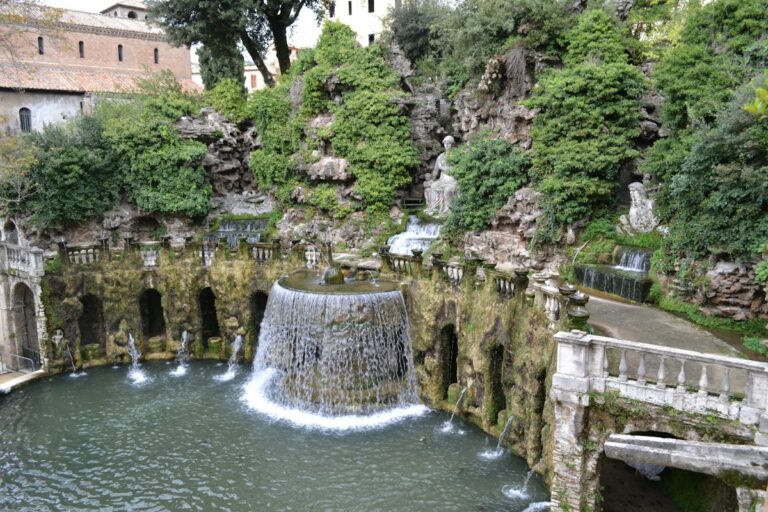 The Oval Fountain in the gardens of Villa d’Este in Tivoli
