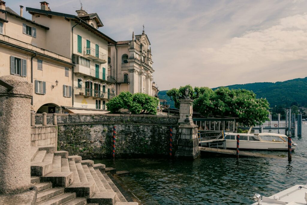 A boat on Lake Maggiore at Stresa, the way to the Borromean Islands