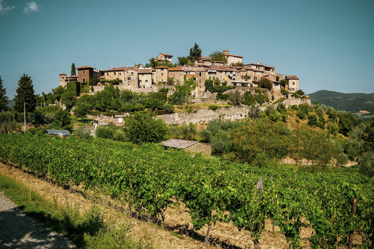 Chianti wine tours: the hilltop village of Montefioralle above Greve in Chianti