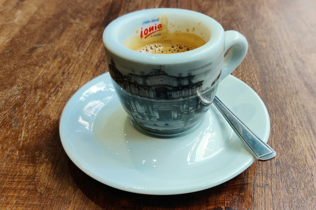 Coffee in Italy: an espresso ordered at the bar counter