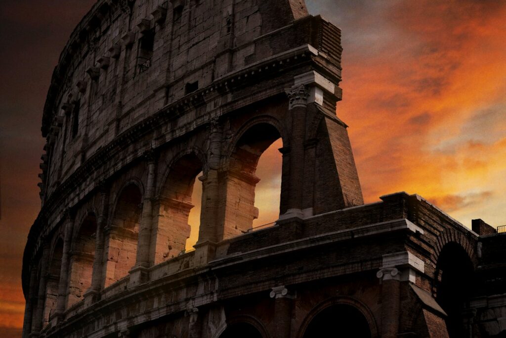 The Colosseum in Rome at golden hour