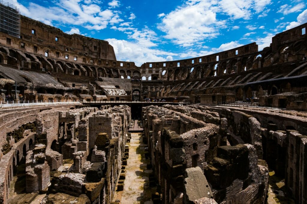 Colosseum underground tour: looking into the Colosseum interior in Rome