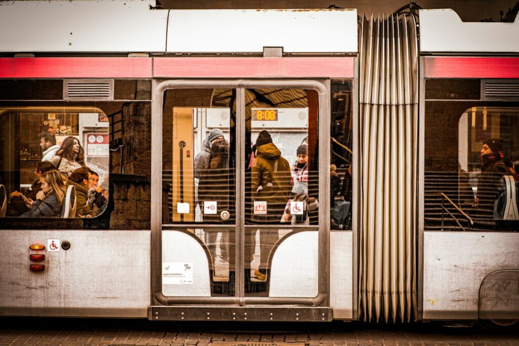 A tram car in Florence, the T2 line that runs from Florence airport to city center