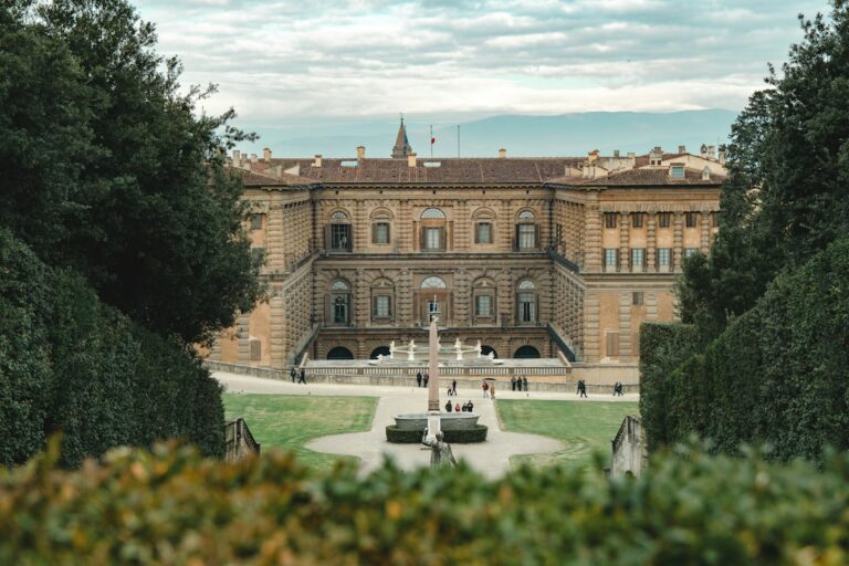 Pitti Palace seen from the Boboli side, gateway to the gardens in Florence