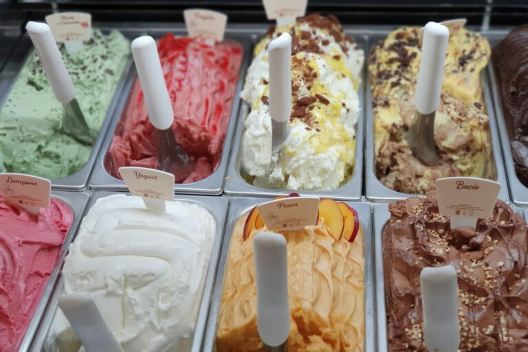 Gelato in Italy: a variety of gelato flavors