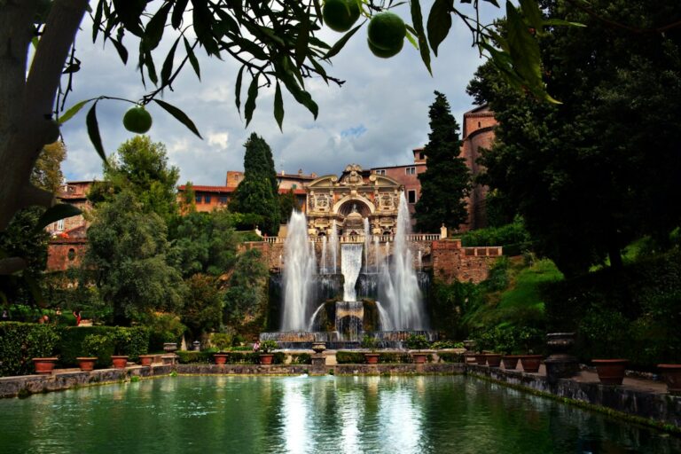 Fountains of Villa d'Este in Tivoli, among the most famous historic Italian gardens