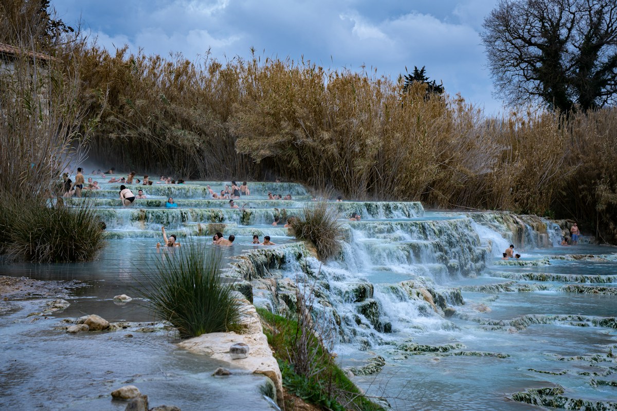The cascades of Saturnia, among the best-known hot springs in Italy