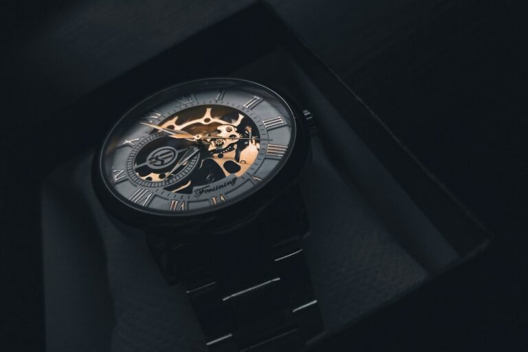 Skeleton watch dial, the kind of mechanical detail Italian watch brands showcase