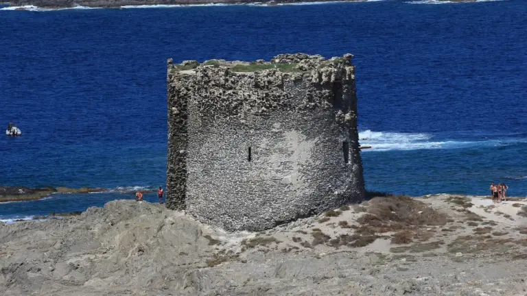La Pelosa beach and the Pelosa watchtower, Stintino, Sardinia
