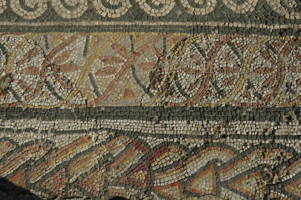 A Roman mosaic floor in Ostia Antica