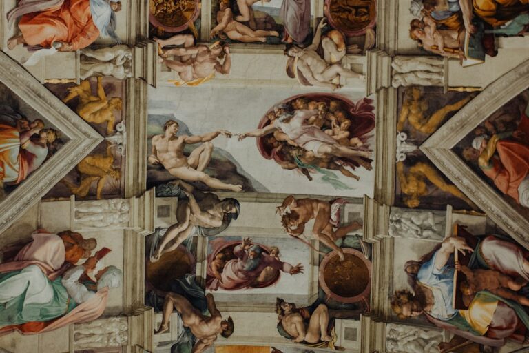 The Sistine Chapel ceiling, where the papal conclave takes place
