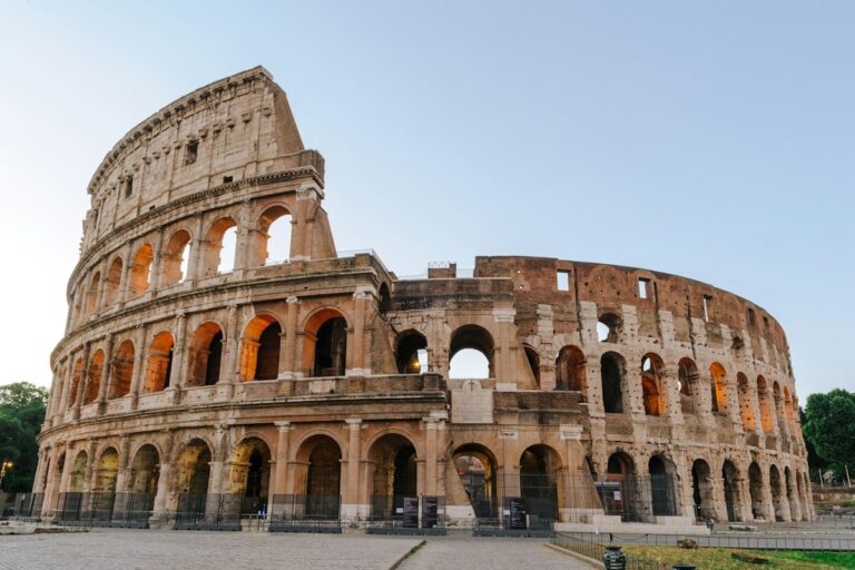 The Colosseum at sunrise, where under-18s enter free, a top stop for Rome with kids