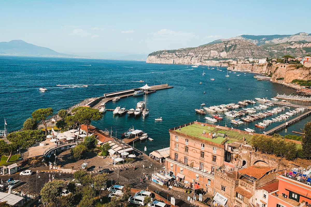Sorrento harbor on the Bay of Naples, the starting point for many things to do in Sorrento