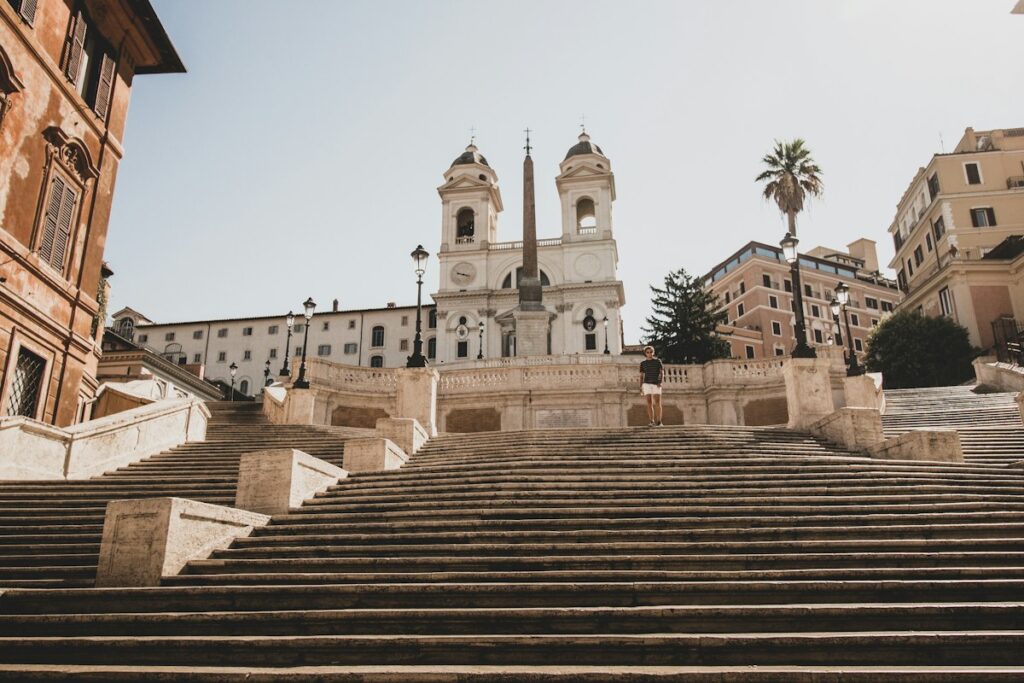 The Spanish Steps in Rome leading up to Trinità dei Monti