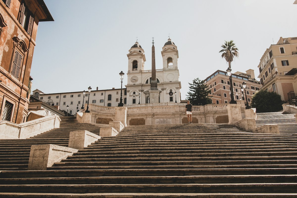 The Spanish Steps in Rome leading up to Trinità dei Monti