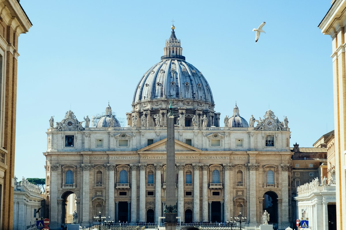 St. Peter’s Basilica: the facade and dome seen from St. Peter’s Square