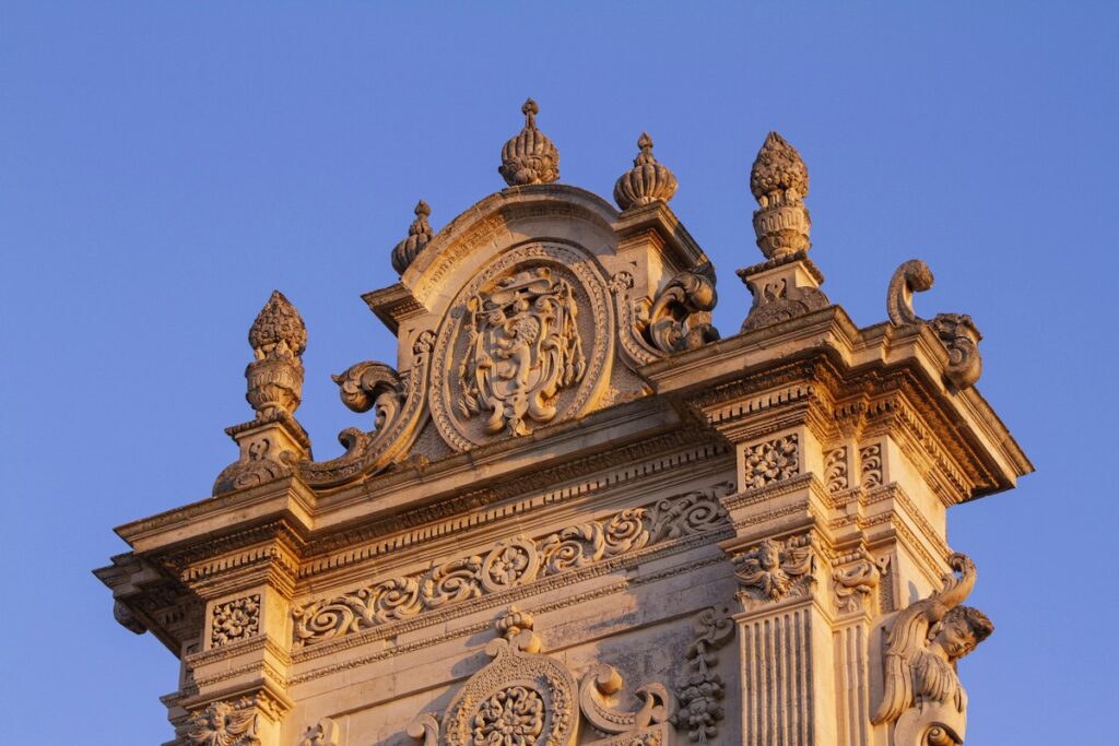 Baroque carving on the Cathedral of Lecce, one of the top things to do in Lecce
