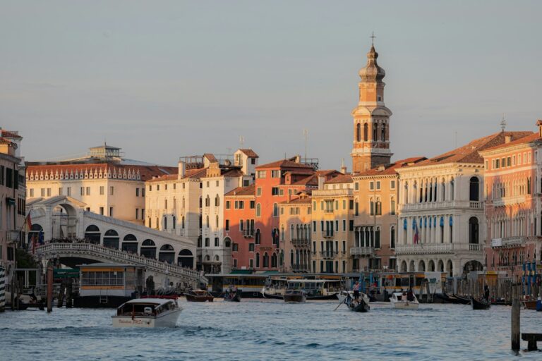The Rialto Bridge on the Grand Canal in Venice