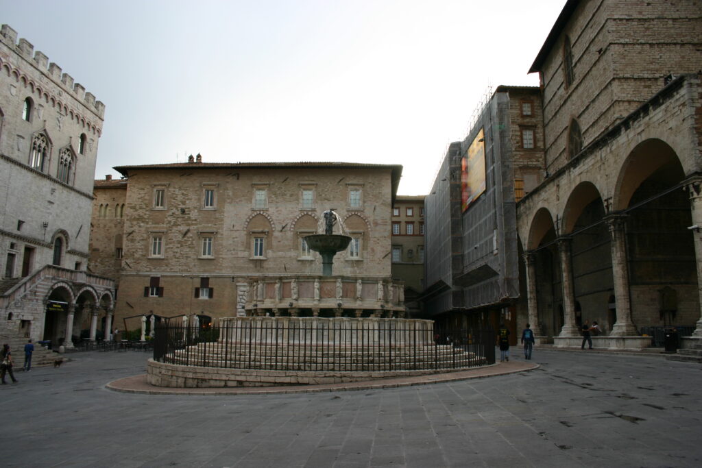 Piazza IV Novembre in Perugia with Fontana Maggiore, Palazzo dei Priori and San Lorenzo Cathedral