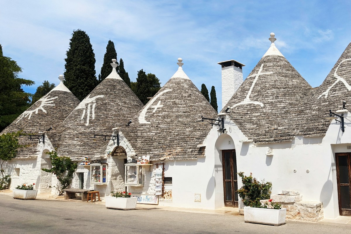 Traditional white trulli houses in Alberobello, Valle d'Itria, Puglia