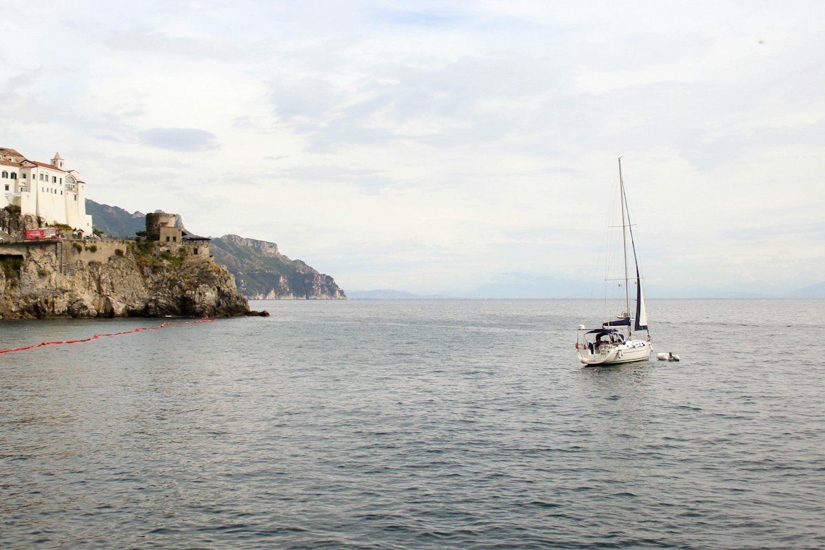 Sailboat on the open sea